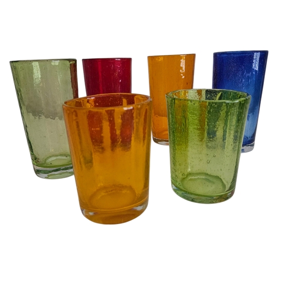 Barneys New York Other - Multicolor Handblown Bubble Glasses | Set of 6
